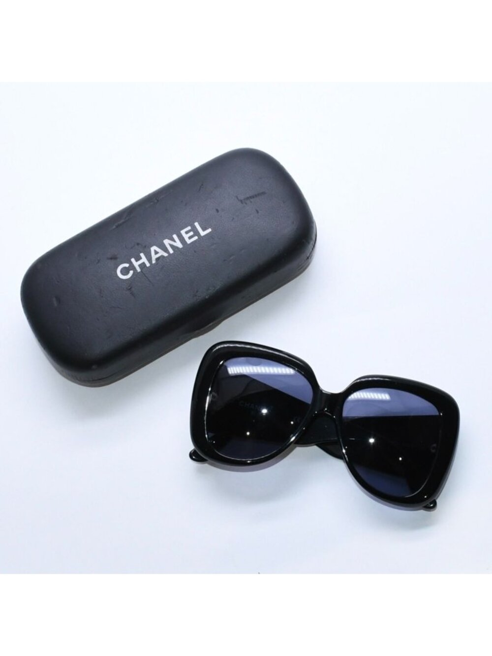 Chanel Sunglasses Eyewear CC Logo Black Gold Acetate